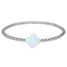 "LUCKY CLOVER" Large Opal on Gold Filled beaded Bracelet