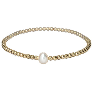"AUDREY" 14k gold-filled & pearl beaded bracelet
