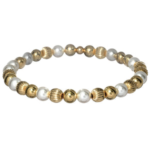 "CIAO" 14k gold-filled & pearl beaded bracelet