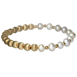"Classic JULIET" 14k gold-filled & pearl beaded bracelet