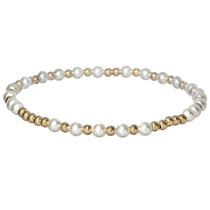 "EMMA" 14k gold-filled & pearl beaded bracelet