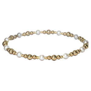 "HEATHER" 14k gold-filled & pearl beaded bracelet