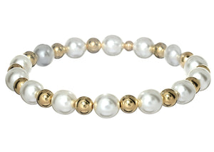 "LOLA" 14k gold-filled & pearl beaded bracelet