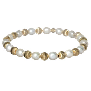 "MIA" 14k gold-filled & pearl beaded bracelet