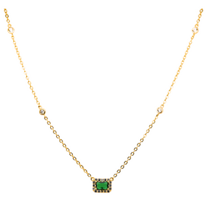 "EMILY" Baguette Solitaire CZ Necklace