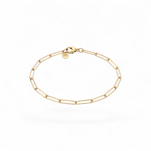 Balance | Solid Gold Paperclip Bracelet