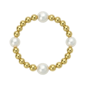 Bara | Beaded Stretchy Ring with Pearls