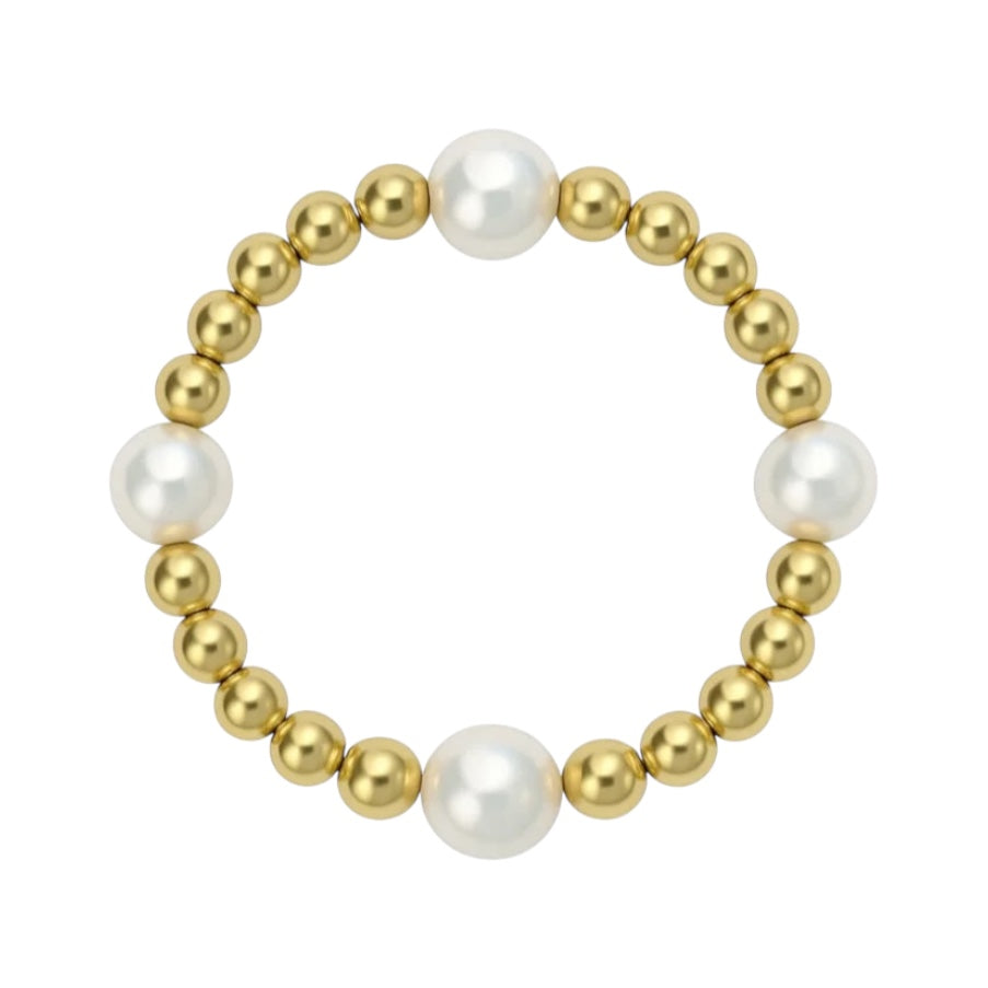 Bara | Beaded Stretchy Ring with Pearls