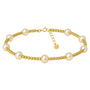 Gold Filled Beaded Anklet With Pearls