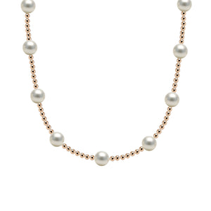 Bara Gold Filled Beaded Necklace with Pearls