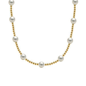Bara Gold Filled Beaded Necklace with Pearls