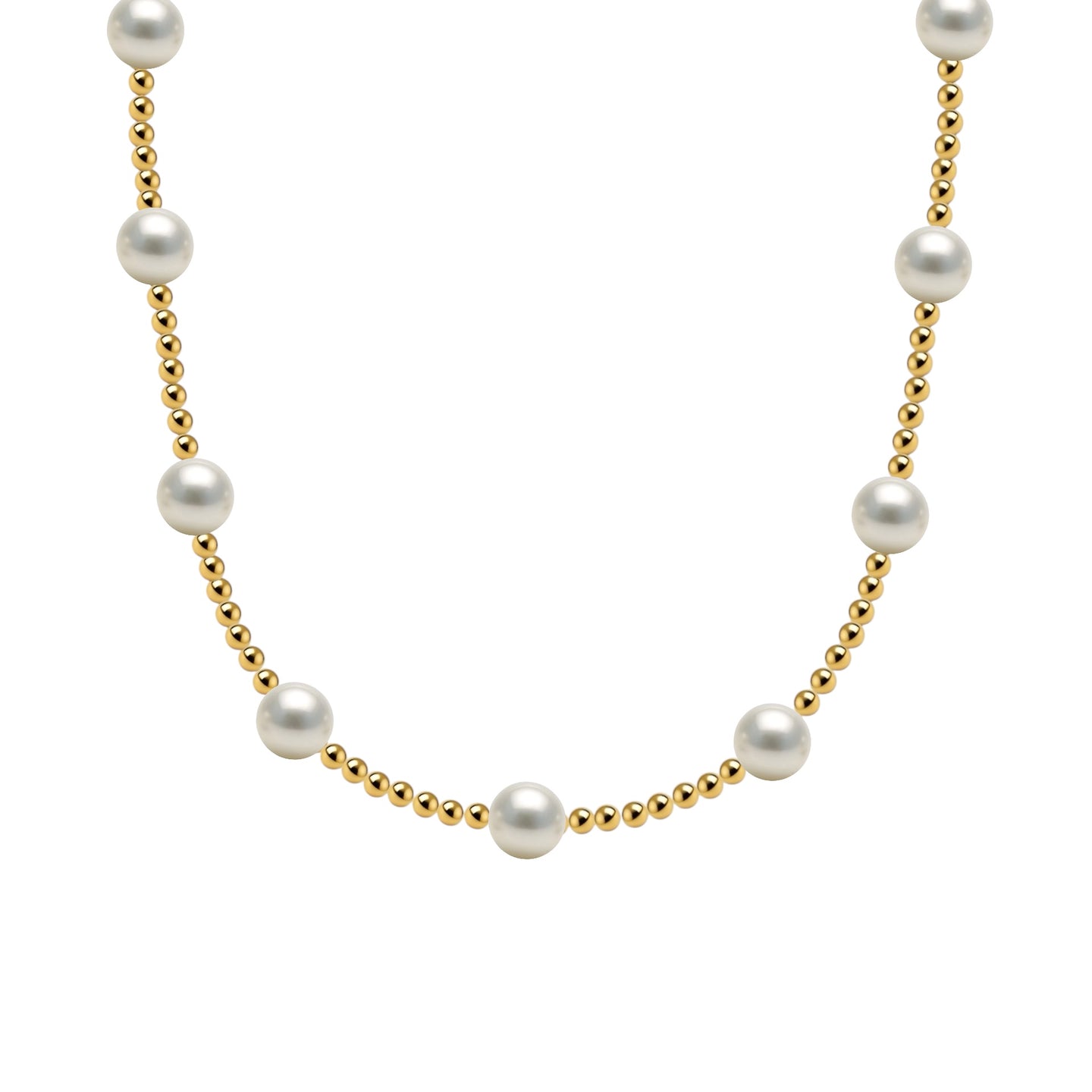 Bara Gold Filled Beaded Necklace with Pearls