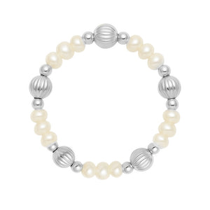 Basel | Beaded Stretchy Ring with Pearls