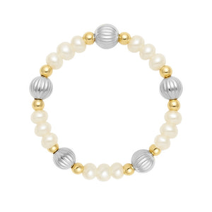 Basel | Beaded Stretchy Ring with Pearls
