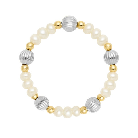 Basel | Beaded Stretchy Ring with Pearls