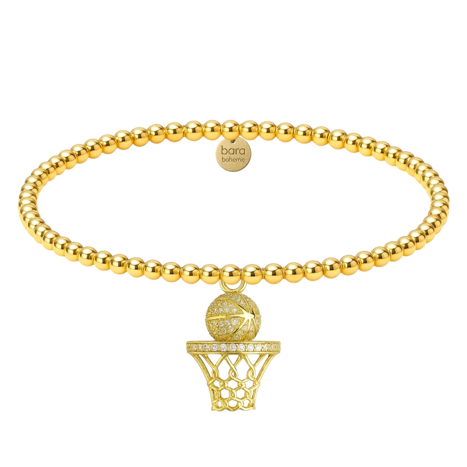 Basketball | Gold Filled Beaded Charm Bracelet