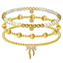 Beverly Hills Gold Filled Beaded Bracelet Stack