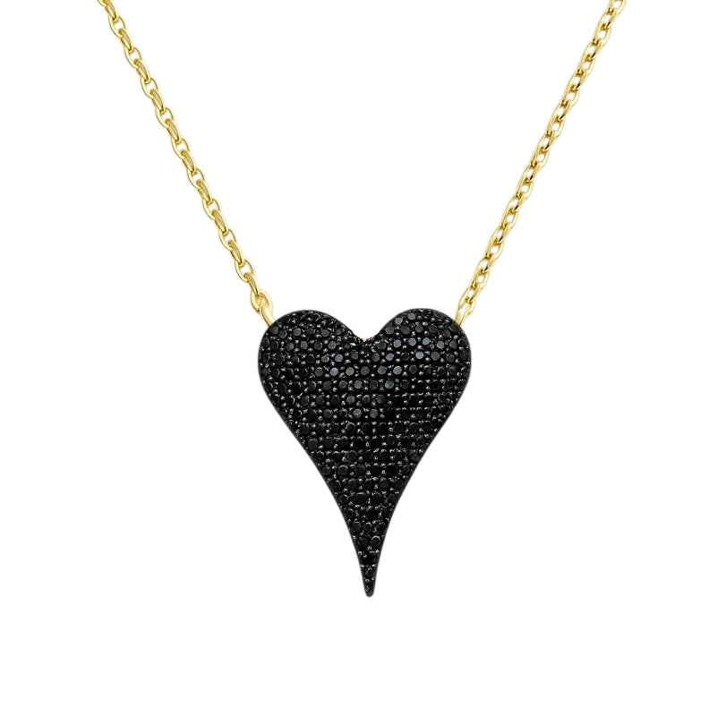 Black Amor Heart | Gold Plated Necklace