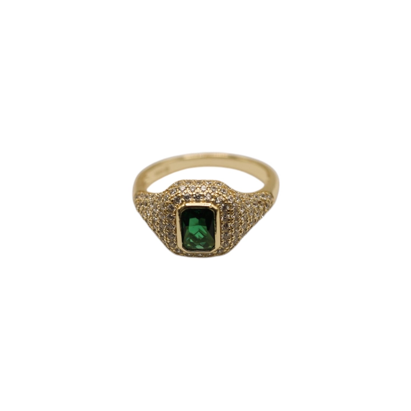 Blair | Water-Resistant Bold Embellished Emerald Ring