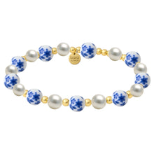 Gold Filled Beaded Bracelet with Porcelain