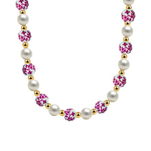 Blue Rose Gold Filled Beaded Necklace with Pearls