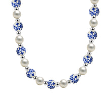 Blue Rose Gold Filled Beaded Necklace with Pearls