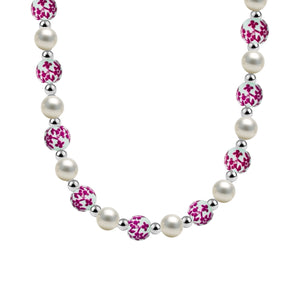 Blue Rose Gold Filled Beaded Necklace with Pearls