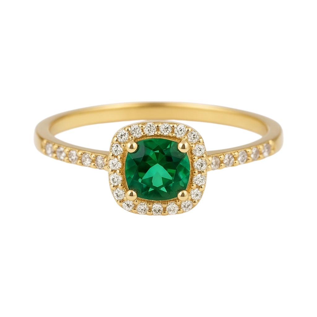 Brianna | Emerald Square Solitaire Ring