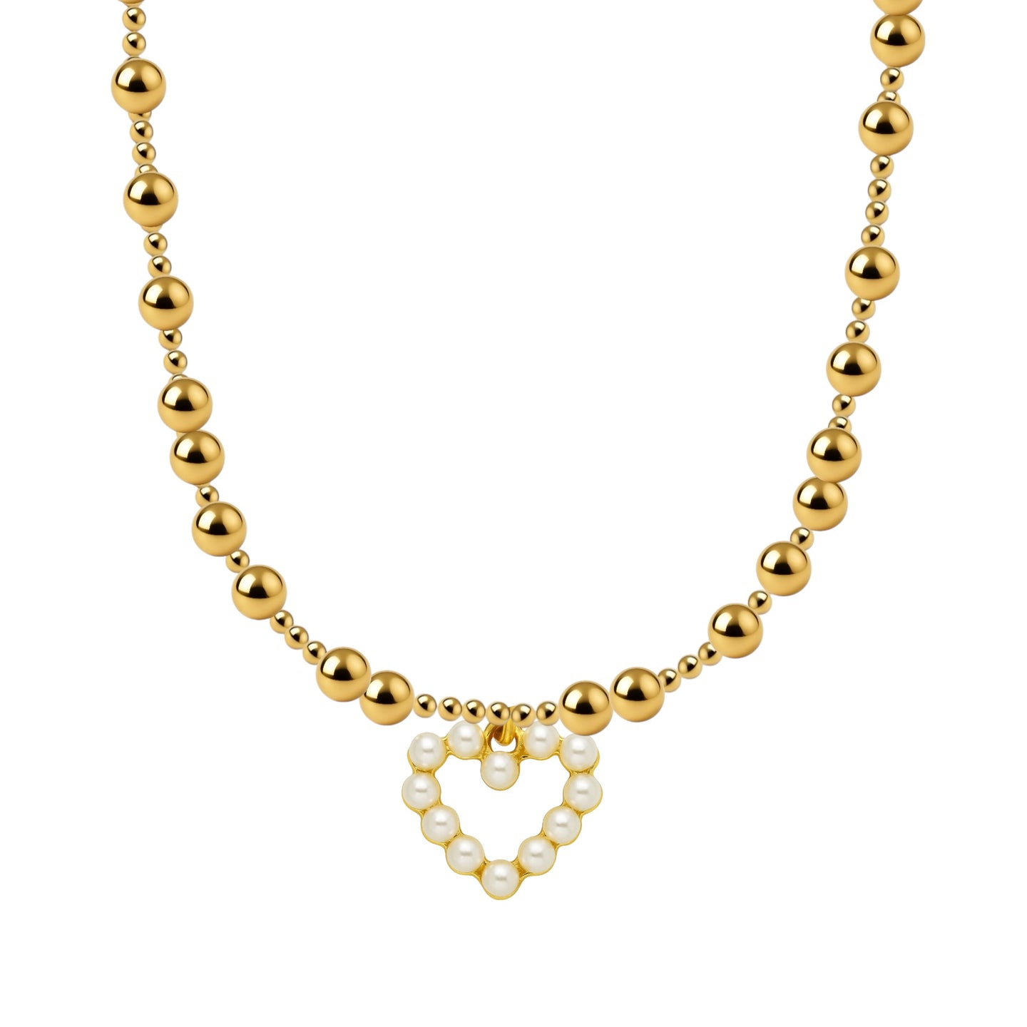 Brooke + Pearl Heart Gold Filled Beaded Necklace