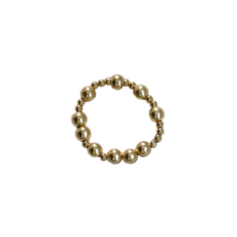 "BROOKE" 14K Gold Filled and FWP ball beaded Stretchy Ring