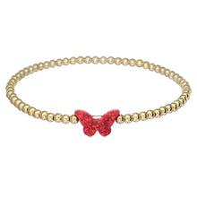 "CLASSIC OPAL BUTTERFLY" Charm and Gold Filled Ball Beaded Bracelet