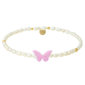 Butterfly Opal Pearl Beaded Bracelet
