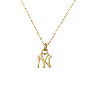 NY YANKEE | Water-resistant Charm in a Gold filled Chain Necklace by