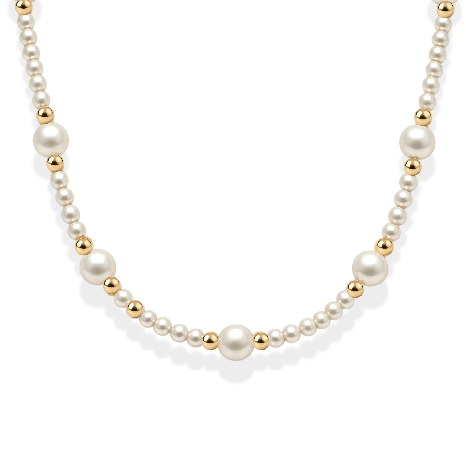 Claire | Gold Filled Beaded Necklace with Pearls
