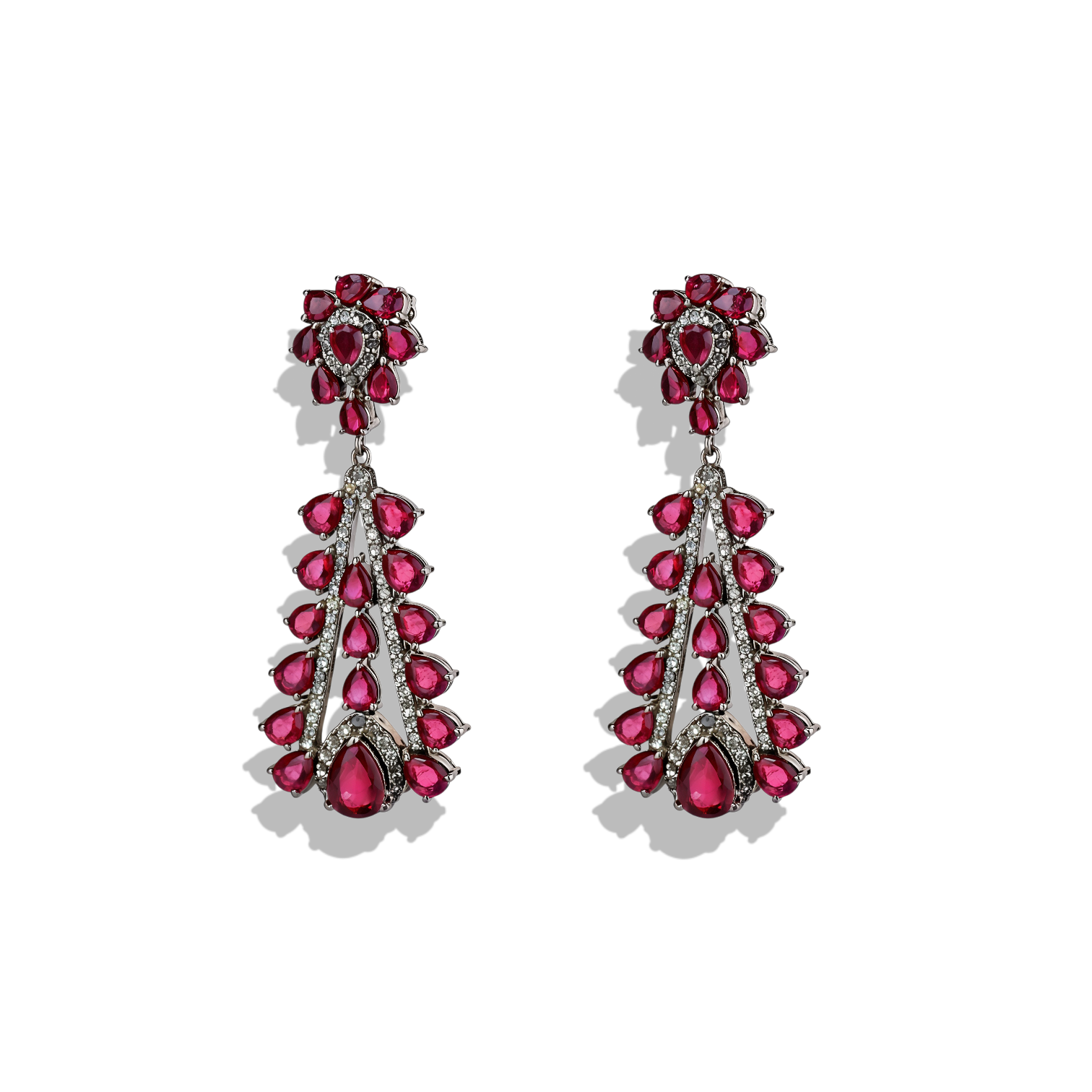 Calypso | Diamond Earrings with Ruby