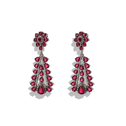 Calypso | Diamond Earrings with Ruby