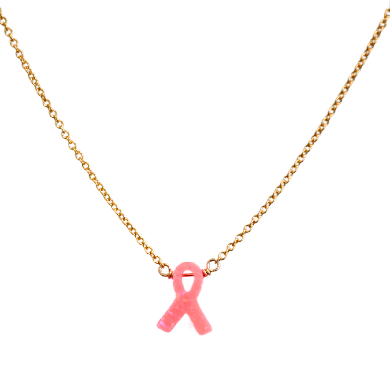 bara boheme | Cancer awareness Opal on Gold Filled Chain Necklace