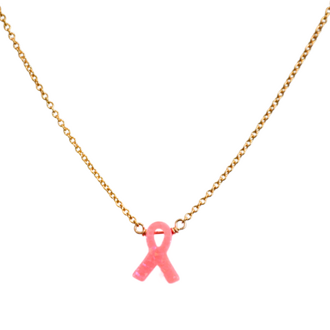 bara boheme | Cancer awareness Opal on Gold Filled Chain Necklace