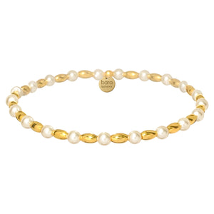 Carrie Gold Filled Beaded Bracelet with Pearls