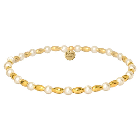 Carrie Gold Filled Beaded Bracelet with Pearls