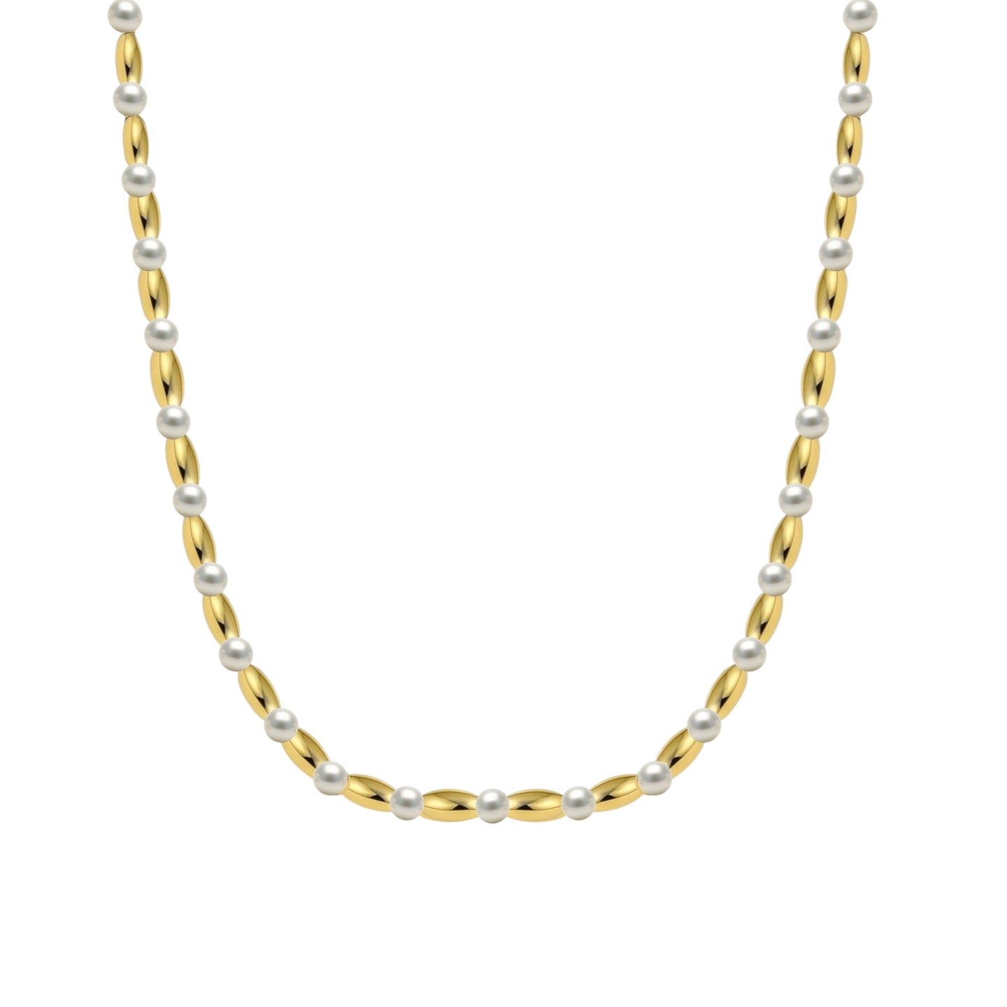 Carrie Gold Filled Beaded Necklace with Pearls