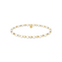 Gold and pearl bracelet on a white background