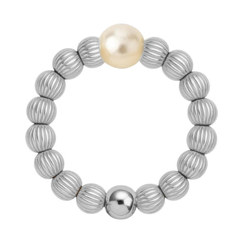 Charlotte Beaded Stretchy Ring with Pearls