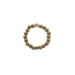 "CHARLOTTE" 14K Gold Filled and FWP ball beaded Stretchy Ring