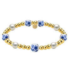  Gold Filled Beaded Bracelet with Porcelain