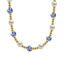 Cherry Blossom Gold Filled Beaded Necklace with Porcelain