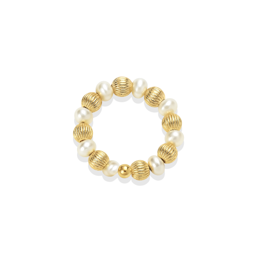 Chloe | Beaded Stretchy Ring with Pearls