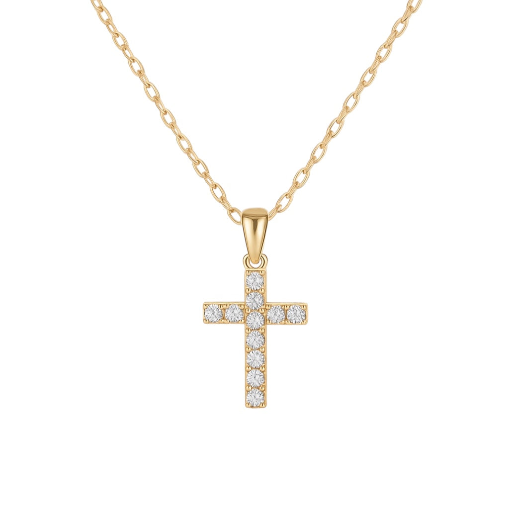 Christina | Large Cross CZ Necklace