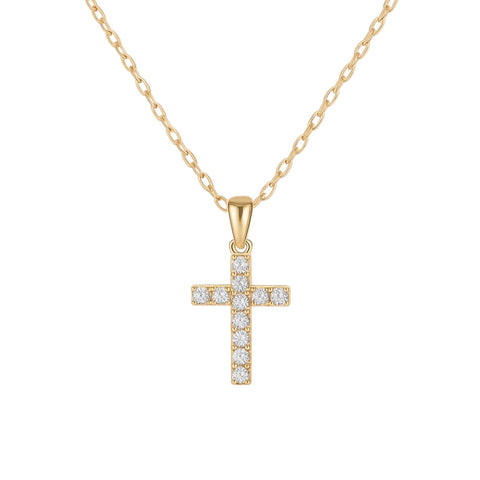 Christina | Large Cross Pave CZ Necklace