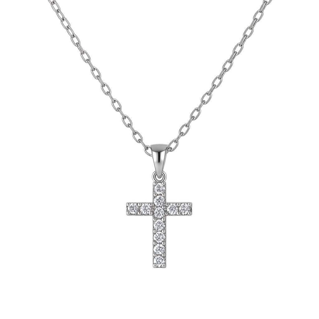 Christina | Large Cross Pave CZ Necklace